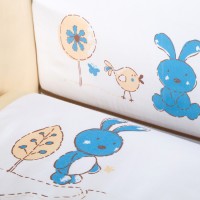 Voodipesukomplekt Little Bunny, Blue/White (2-osaline), Voodipesu, Komplekt 2osa